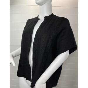 Brooks Brothers Cardigan Womens One Size Black Sweater Lambs Wool Cashmere Blend